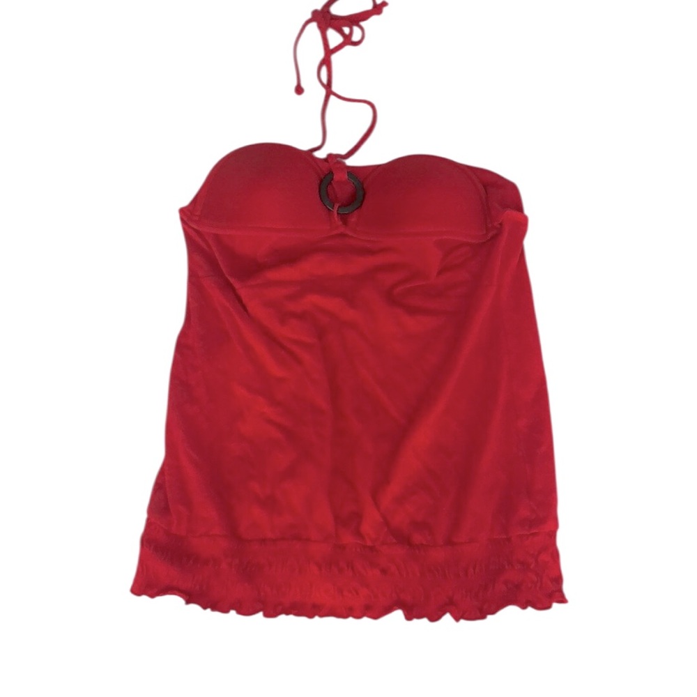 Red halter top